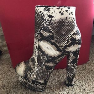 Snake print boots
